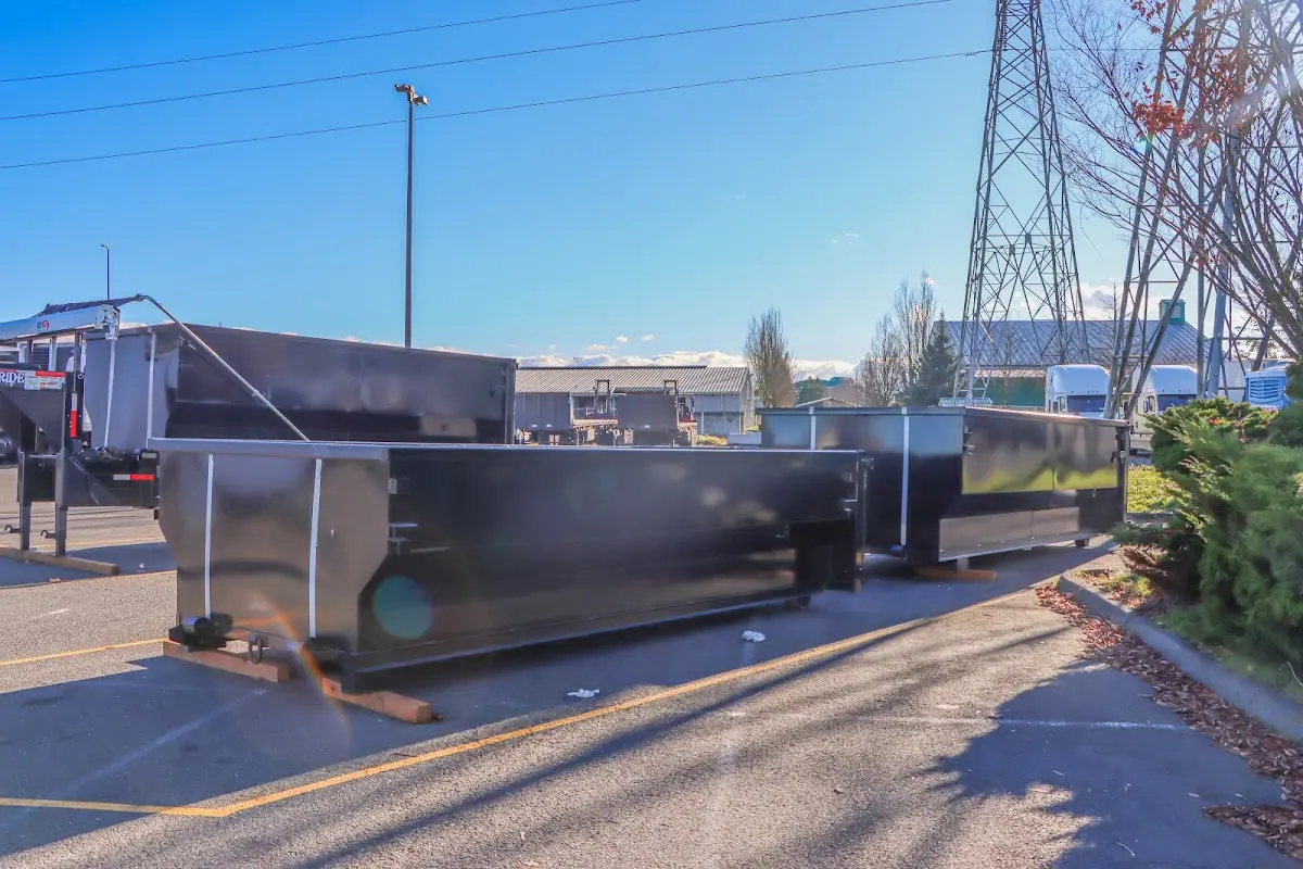 Roll-off dumpster ready for waste disposal at job site for Construction Dumpster Rental in Lochbuie